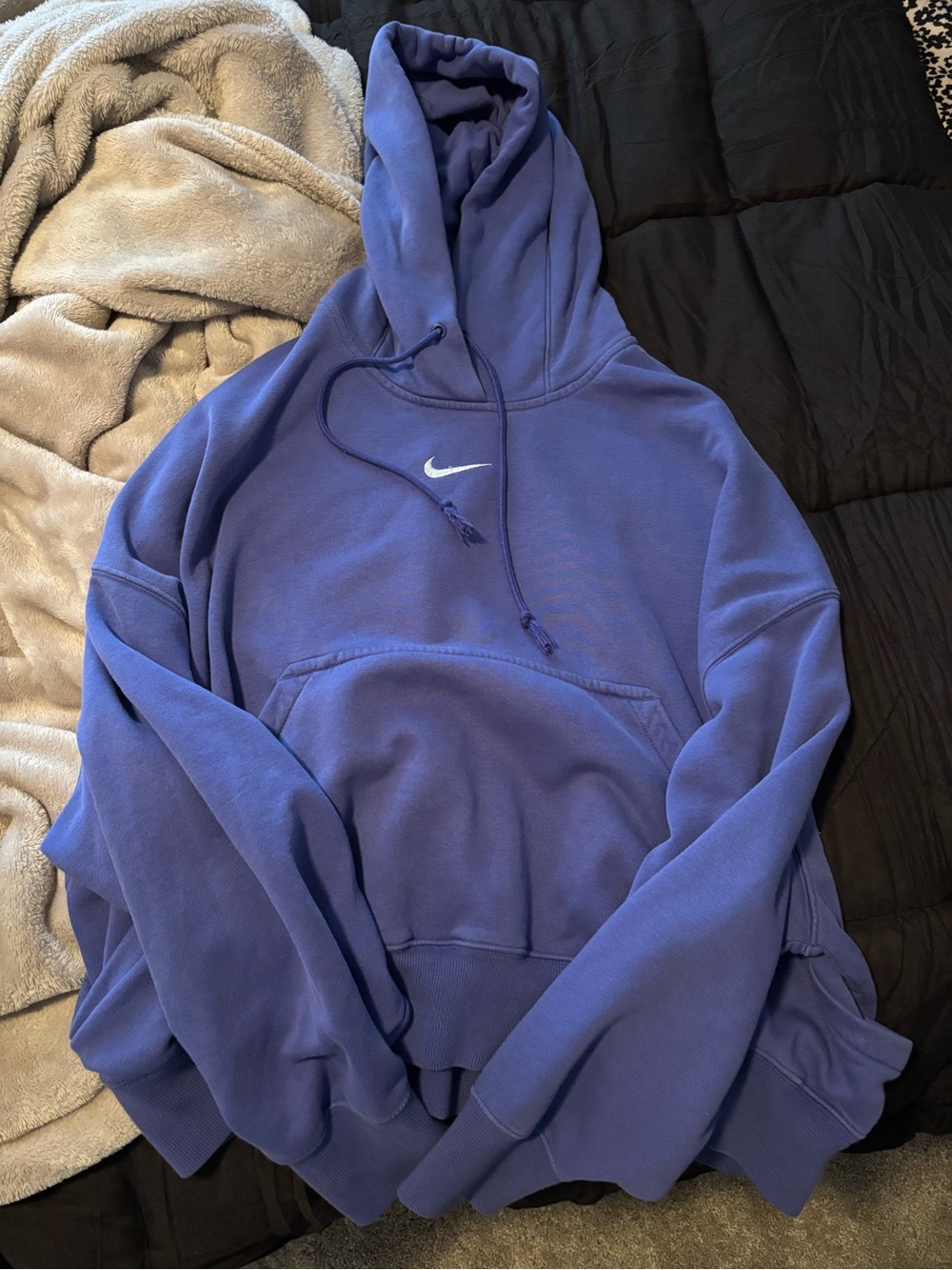 Nike Purple Pullover Hoodie with White Swoosh